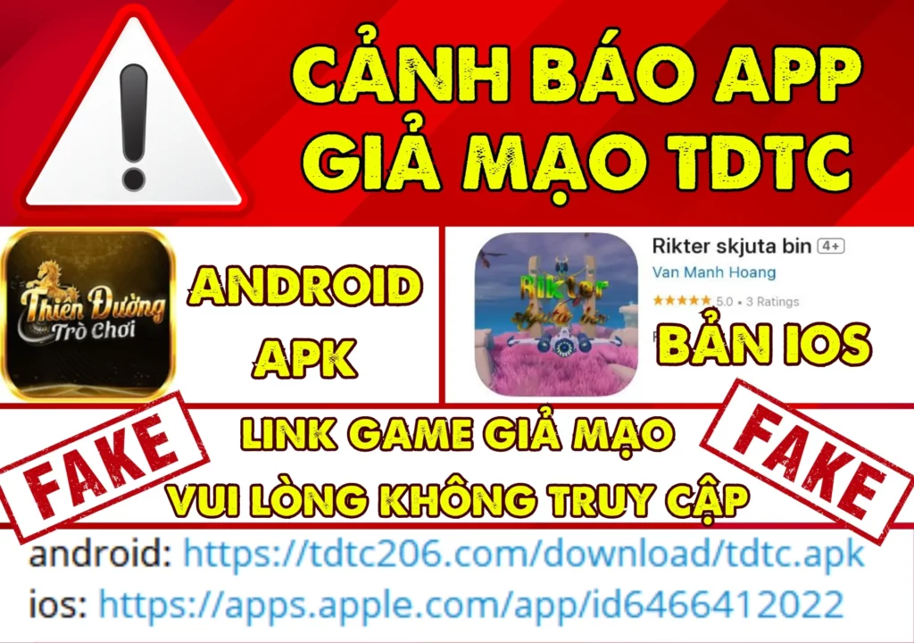 Cảnh Báo APP Giả Mạo TDTC